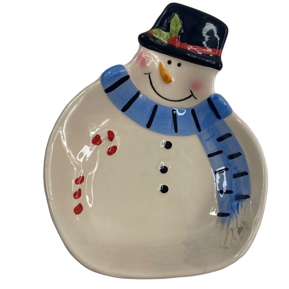 SNOWMAN Serving Bowl Dish Set, Large & Small, With Matching Snowman Spreader - Picture 9 of 15